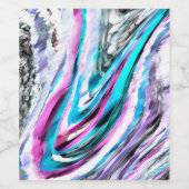 Misto de gradiente e chuviscado, ciano e roze wijn etiket (Enkel label)