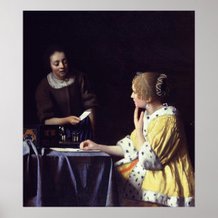 Mistress en Maid van Johannes Vermeer (1666) Poster