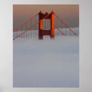 Mistrollen door de baai van San Francisco, omhuld Poster