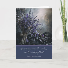 Mistroostig, Elegante Moederdag Lavendel Donkere B Kaart