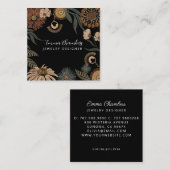 Mistroostige Boho Botanische Sieraden Ontwerper Vierkante Visitekaartje (Voorkant / Achterkant)
