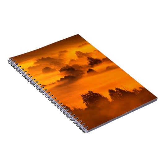 Mistvogel over de rivier overstroomt het water, in notitieboek (Rechterzijde)