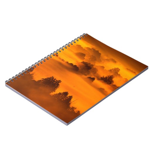 Mistvogel over de rivier overstroomt het water, in notitieboek (Linkerzijde)