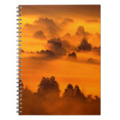 Mistvogel over de rivier overstroomt het water, in notitieboek (Voorkant)