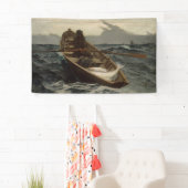 Mistwaarschuwing (door Winslow Homer) Spandoek (Insitu)