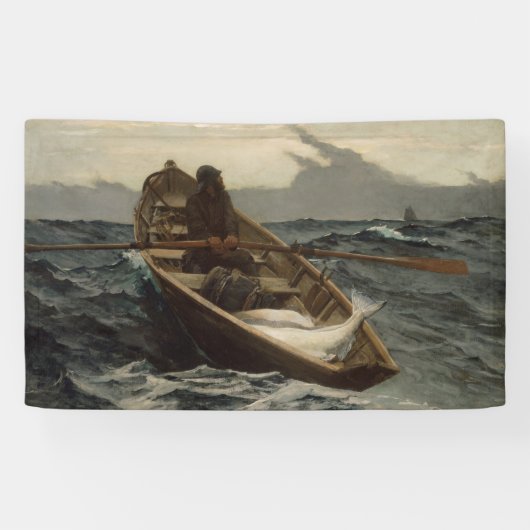 Mistwaarschuwing (door Winslow Homer) Spandoek (Horizontaal)