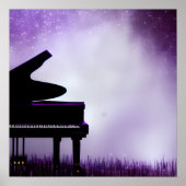 Misty achtergrond Grote Piano Poster (Voorkant)