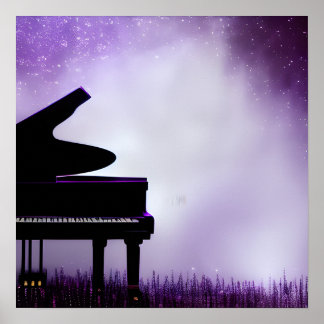 Misty achtergrond Grote Piano Poster