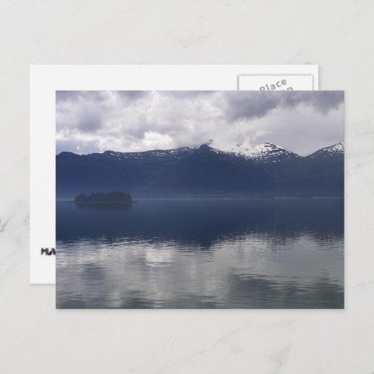 Misty Alaskan Zee in de schaduw van Blue Briefkaart (Voorkant / Achterkant)