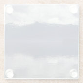 Misty Alaskan Zee in de schaduw van Blue Glazen Onderzetter (Achterkant)