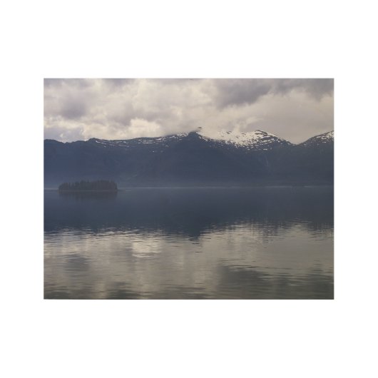 Misty Alaskan Zee in de schaduw van Blue Houten Poster (Voorkant)