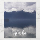 Misty Alaskan Zee in de schaduw van Blue Wijn Etiket (Enkel label)