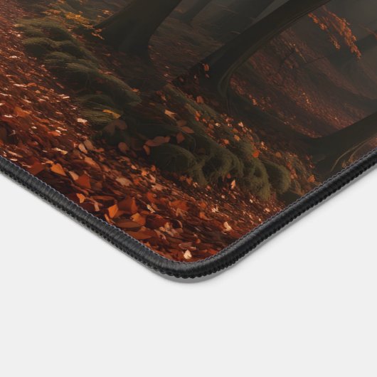 Misty Autumn Forest Path Bureaumat (Hoek)