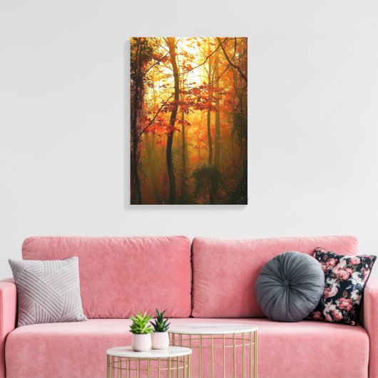 Misty Autumn Morning Canvas (Insitu (Woonkamer))
