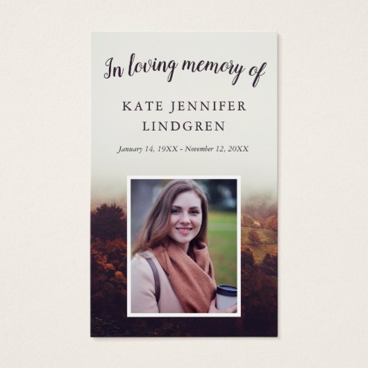 Misty Autumn Photo Prayer Kaart (Voorkant)