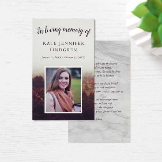 Misty Autumn Photo Prayer Kaart (Bureau)