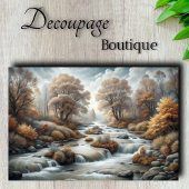 Misty Autumn River Rapids stijl decoupage Tissuepapier