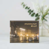 Misty avond in Dendermonde, België Briefkaart (Staand voorkant)