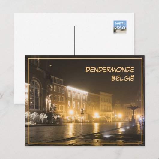 Misty avond in Dendermonde, België Briefkaart (Voorkant / Achterkant)