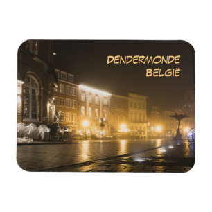 Misty avond in Dendermonde, België Magneet