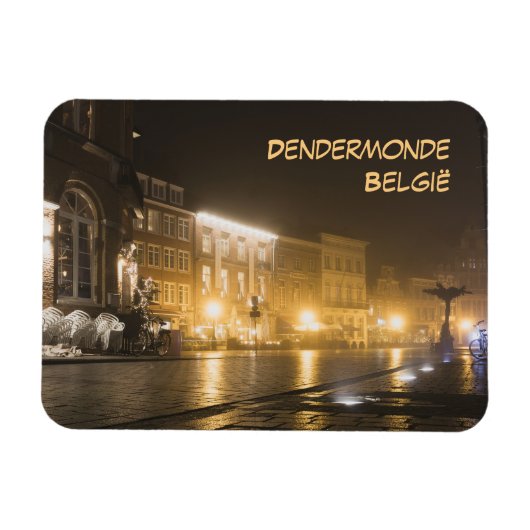 Misty avond in Dendermonde, België Magneet (Horizontaal)