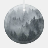 Misty berglandschap  stijl glas ornament (Voorkant)