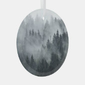 Misty berglandschap stijl glas ornament (Voorkant Rechts)