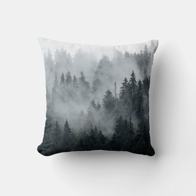 Misty berglandschap  stijl kussen (Voorkant)