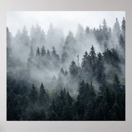 Misty berglandschap  stijl poster (Voorkant)