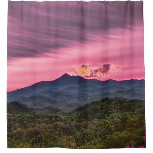 Misty bergtop douchegordijn (Voorkant)