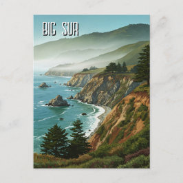 Misty Big Sur California Reizen Briefkaart