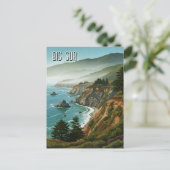 Misty Big Sur California Reizen Briefkaart (Staand voorkant)