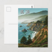 Misty Big Sur California Reizen Briefkaart (Voorkant / Achterkant)