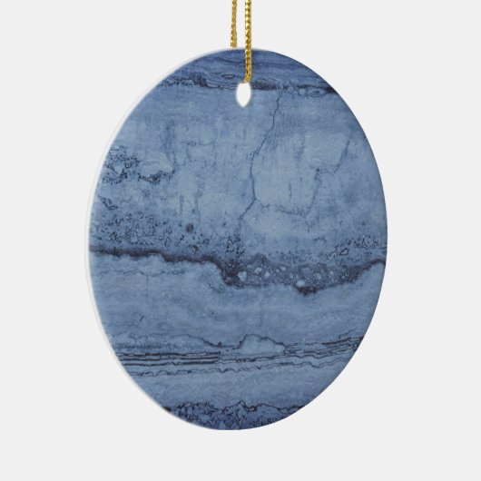 Misty Blue abstract graniet marmer Keramisch Ornament (Rechts)