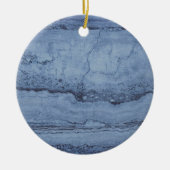 Misty Blue abstract graniet marmer Keramisch Ornament (Voorkant)