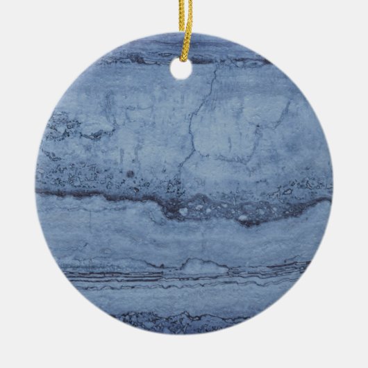 Misty Blue abstract graniet marmer Keramisch Ornament (Voorkant)
