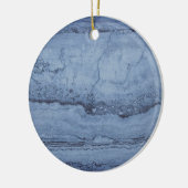 Misty Blue abstract graniet marmer Keramisch Ornament (Links)