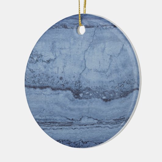 Misty Blue abstract graniet marmer Keramisch Ornament (Links)