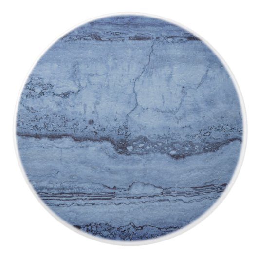 Misty Blue abstract graniet marmer Keramische Knop (Voorkant)