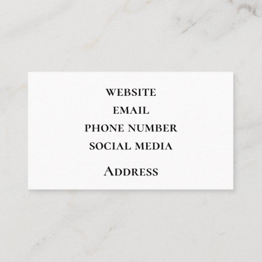 Misty Blue abstract graniet marmer Visitekaartje (Achterkant)