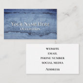 Misty Blue abstract graniet marmer Visitekaartje (Voorkant / Achterkant)