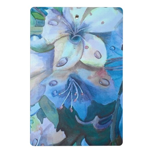 Misty Blue Azaleas in Waterverf Mini Klembord (Achterkant)