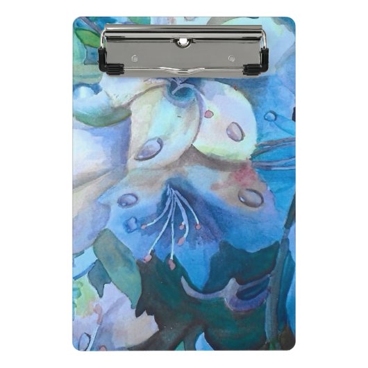 Misty Blue Azaleas in Waterverf Mini Klembord (Voorkant)