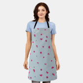 Misty Blue Deep Pink Cosmos Floral Pattern Schort (Gedragen)