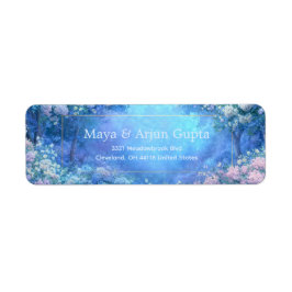 Misty Blue Enchanted Forest Gold Frame Etiket