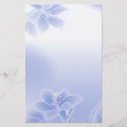 Misty Blue Floral Briefpapier (Voorkant)