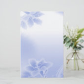 Misty Blue Floral Briefpapier (Staand voorkant)