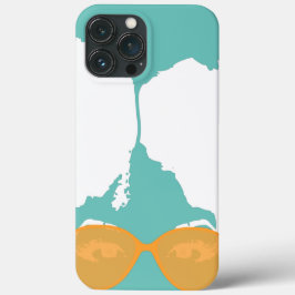 misty blue Girl met Afro met Gold Sunbril Case-Mate iPhone Case