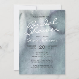 Misty Blue Grey Ocean Waterverf Vrijgezellenfeest Kaart