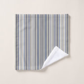 Misty Blue Grey Stripes Bad Handdoek (Wasdoekje)